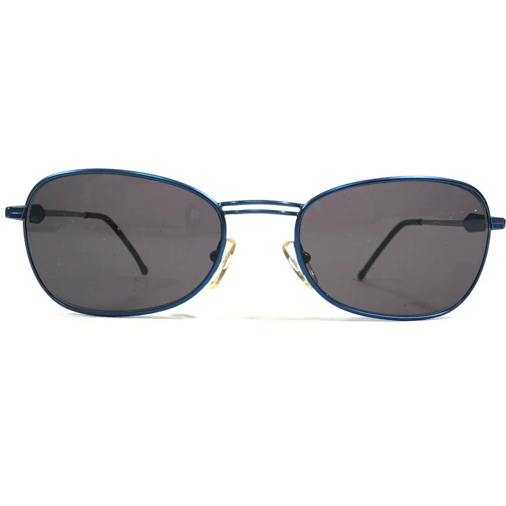 Benetton Formula Sunglasses B.F. 1 005-46S Blue Rectangular Frames w Gray Lenses